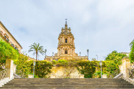 Cathedral of saint george in Modica, Sicily, Italyの写真素材