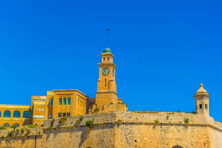 View of a medieval gate in Senglea, Maltaの写真素材