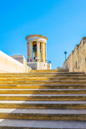 View of the siege bell in Valletta, Maltaの写真素材