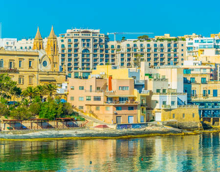 Seaside of Sliema, Maltaの写真素材