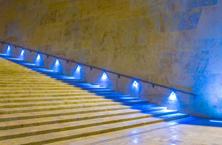 View of steep stairway next to the maltese parliament in Valletta
の写真素材