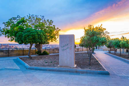 Monument to Vaclav Havel in Valletta, Maltaの写真素材