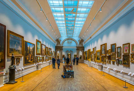 NOTTINGHAM, UNITED KINGDOM, APRIL 11, 2017: Interior of a gallery inside of the Nottingham castle, Englandのeditorial素材