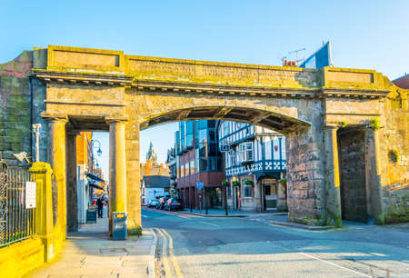 CHESTER, UNITED KINGDOM, APRIL 7, 2017: View of the northgate in the central Chester, England