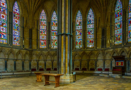 LINCOLN, UNITED KINGDOM, APRIL 10, 2017: Interior of the chapter house inside of the Lincoln cathedral, Englandのeditorial素材