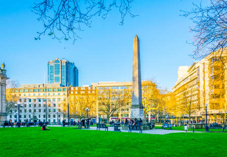 BIRMINGHAM, UNITED KINGDOM, APRIL 8, 2017: Cathedral of Saint Philip in Birmingham during sunset, Englandのeditorial素材