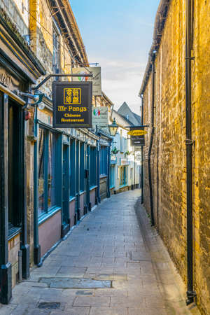 STAMFORD, UNITED KINGDOM, APRIL 9, 2017: View of a shopping street in Stamford, England
