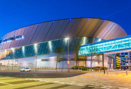 LIVERPOOL, UNITED KINGDOM, APRIL 5, 2017: View of the ECHO convention center in Liverpool, Englandのeditorial素材