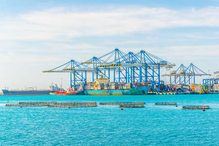 BIRZEBBUGA, MALTA, APRIL 30, 2017: View of cargo port near Birzebugga, Malta