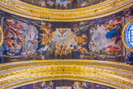 VALLETTA, MALTA, MAY 3, 2017: Ceiling inside of the St. John's Co-Cathedral at Valletta, Malta