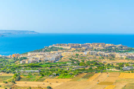 Aerial view of Mgarr on Gozo, Maltaの写真素材