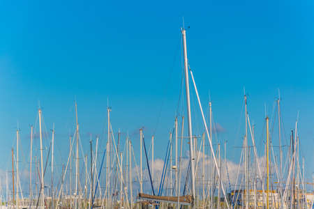 Masts erected over Port des Minimes in La Rochelle, France