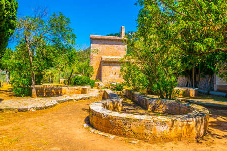 Gardens at Monestir de Miramar at Mallorca, Spainの写真素材