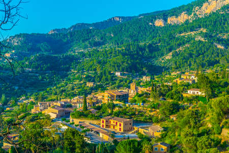 Aerial view of Estellencs, Mallorca, Spainの写真素材