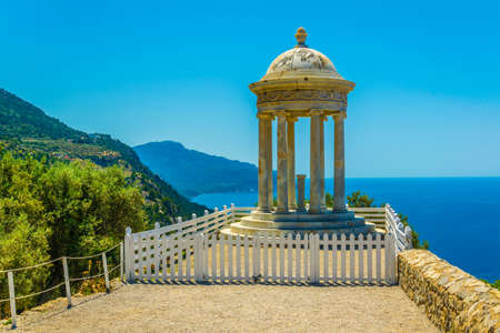 View of a white temple situated at Son Marroig, former mansion of Archduke Luis Salvado, at Mallorca, Spainの写真素材
