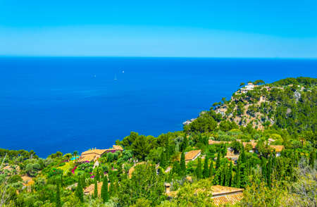 Ragged coast of Mallorca near port de Soller, Spainの写真素材