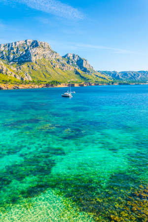 Ragged coast of Mallorca at Cap Ferrutxの写真素材