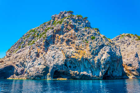 Ragged coast of Mallorca at Cap Farrutxの写真素材