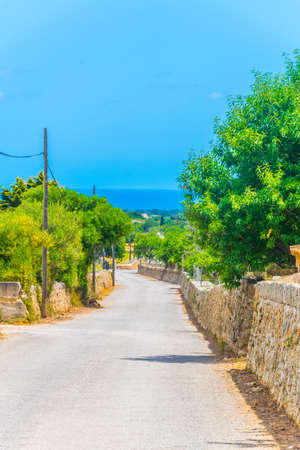 A country road winding through Mallorca, Spainの写真素材