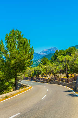 A coastal road winding through Mallorca, Spainの写真素材
