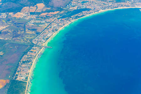 Aerial view of Can Picafort at Mallorca, Spain