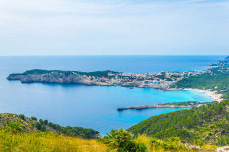 Aerial view of Cala Ratjada, Mallorca, Spainの写真素材
