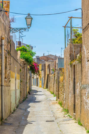 View of a narrow street in the historical center of Arta, Mallorca, Spainの写真素材