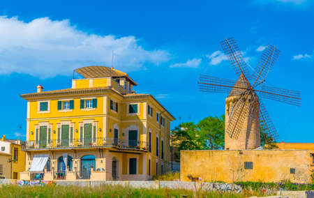 A Windmill at Palma de Mallorca, Spainのeditorial素材