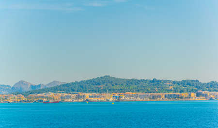 Seaside view of Port d'Alcudia, Mallorca, Spainの写真素材