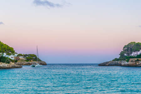 Sunset view of Cala d'or bay at Mallorca, Spainのeditorial素材