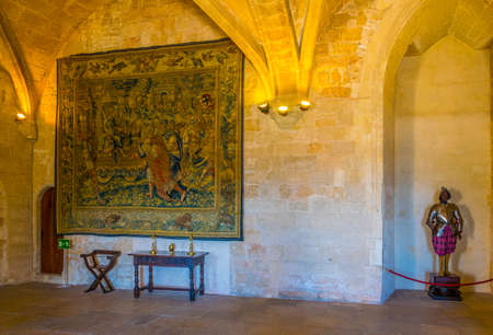 PALMA DE MALLORCA, SPAIN, MAY 18, 2017: Interior of the Royal Palace of La Almudaina in Palma de Mallorca, Spainのeditorial素材