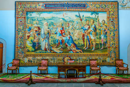 PALMA DE MALLORCA, SPAIN, MAY 18, 2017: Interior of the Royal Palace of La Almudaina in Palma de Mallorca, Spainのeditorial素材