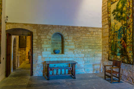 PALMA DE MALLORCA, SPAIN, MAY 18, 2017: Interior of the Royal Palace of La Almudaina in Palma de Mallorca, Spainのeditorial素材