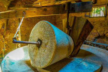 MIRAMAR, SPAIN, MAY 26, 2017: Oil mill at the Monestir de Miramar at Mallorca, Spainのeditorial素材