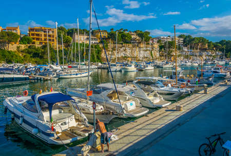 PORTO CRISTO, SPAIN, MAY 20, 2017: Marina at Porto Cristo, Mallorca, Spainのeditorial素材
