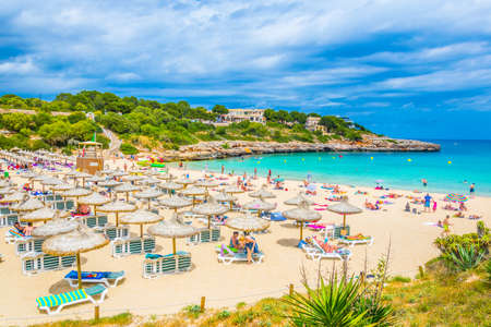 CALA MARCAL, SPAIN, MAY 20, 2017: Cala Marcal beach at Mallorca, Spainのeditorial素材
