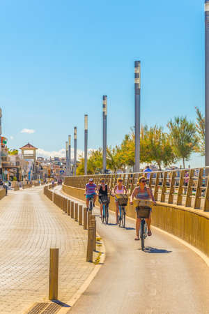 EL MOLINAR, SPAIN, MAY 19, 2017: Seaside promenade at El Molinar, Mallorca, Spainのeditorial素材