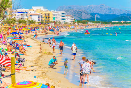 CAN PICAFORT, SPAIN, MAY 23, 2017: Playa de Muro at Can Picafort, Spainのeditorial素材