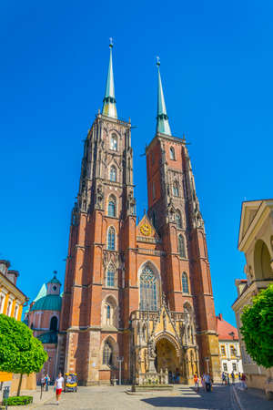 WROCLAW, POLAND, MAY 28, 2017: Cathedral square in central Wroclaw, Polandのeditorial素材