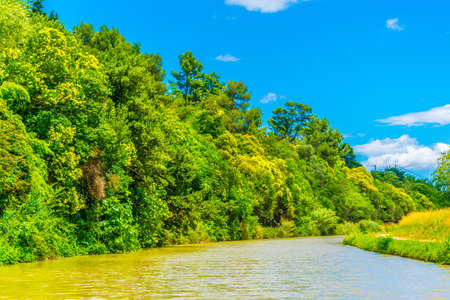 Canal du Midi near Carcassonne, Franceの写真素材