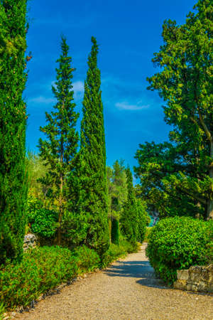View of a garden inside of the Fort Saint Andre in Villenueve les Avignon, Franceの写真素材