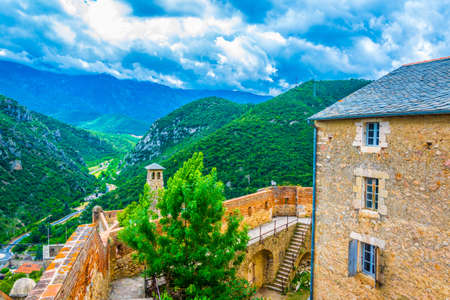 Courtyard of Fort Liberia at Villefranche de Conflent village in France