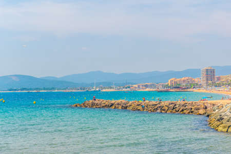 Seaside promenade at Saint Raphael in Franceの写真素材