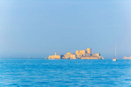 Chateau d'if prison where Alexander Dumas imprisoned count Monte Cristo in his novel, Marseille,...