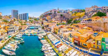 MARSEILLE, FRANCE, JUNE 9, 2017: Vallon des Auffes port in Marseille, Franceのeditorial素材