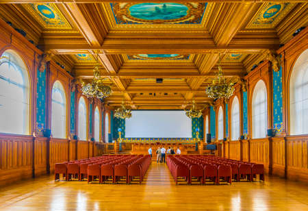 MONACO, MONACO, JUNE 14, 2017: View of interior of Musée océanographique de Monacoのeditorial素材