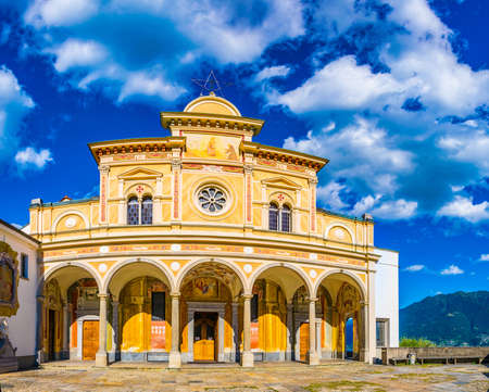 Santuario della Madonna del Sasso in Locarno, Switzerlandの写真素材