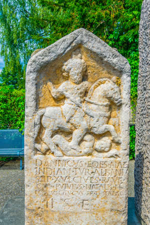 Ancient roman statues exhibited at Augusta Raurica roman museum near Basel, Switzerlandのeditorial素材
