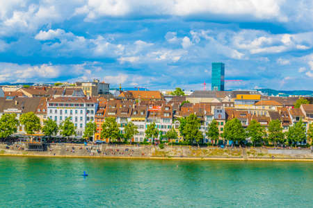 Riverside of Rhine in Basel, Switzerland