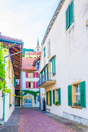 Ligerz village situated on Bielersee near Biel/Bienne in Switzerlandの写真素材